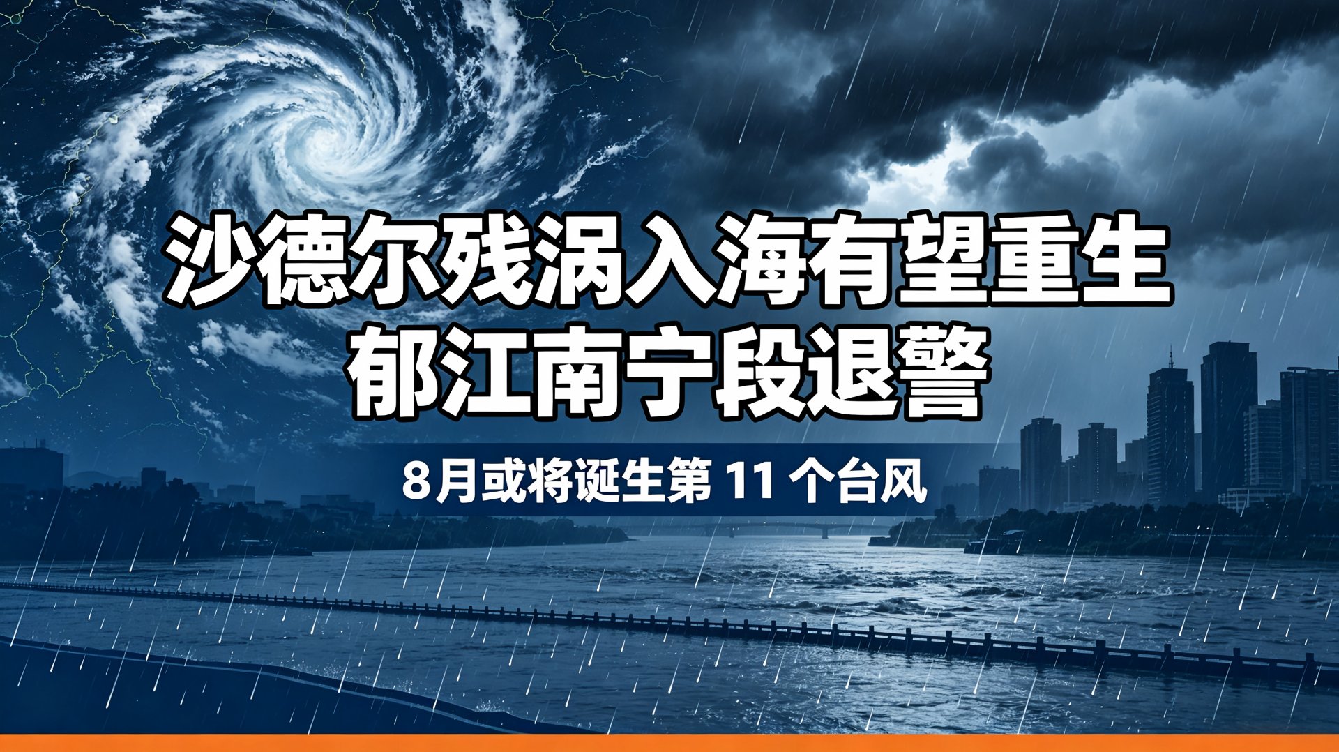 台风沙德尔残涡入海待重生，郁江南宁段退警 - 台风防汛日报第41期封面图