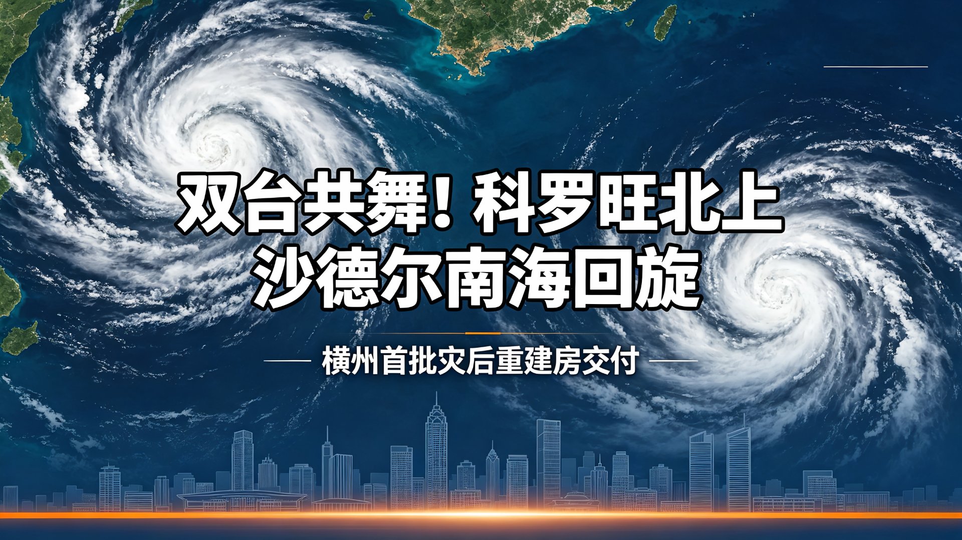 双台共舞!科罗旺北上沙德尔南海回旋,横州首批重建房交付 - 台风防汛日报第43期封面图