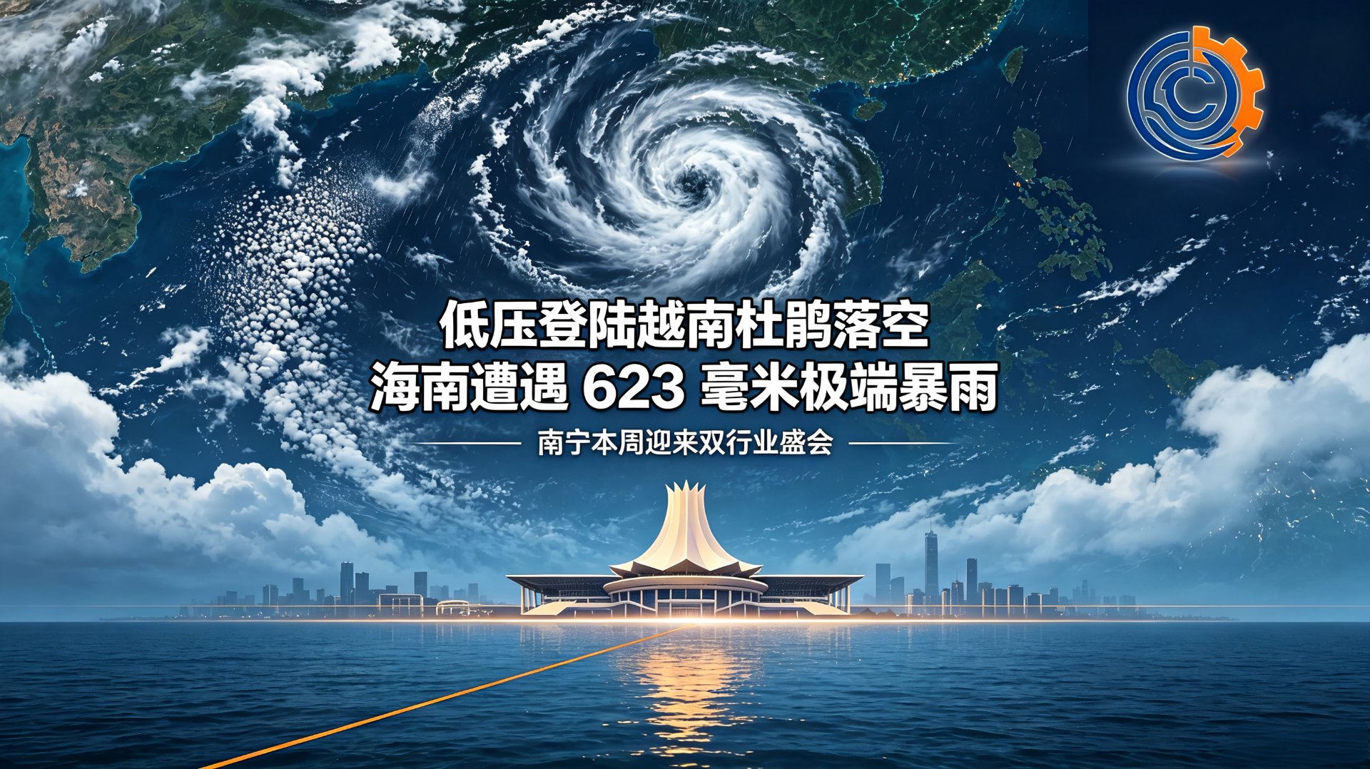 低压登陆越南杜鹃落空海南遭遇623毫米极端暴雨，南宁本周迎来双行业盛会 - 台风防汛日报第51期封面图