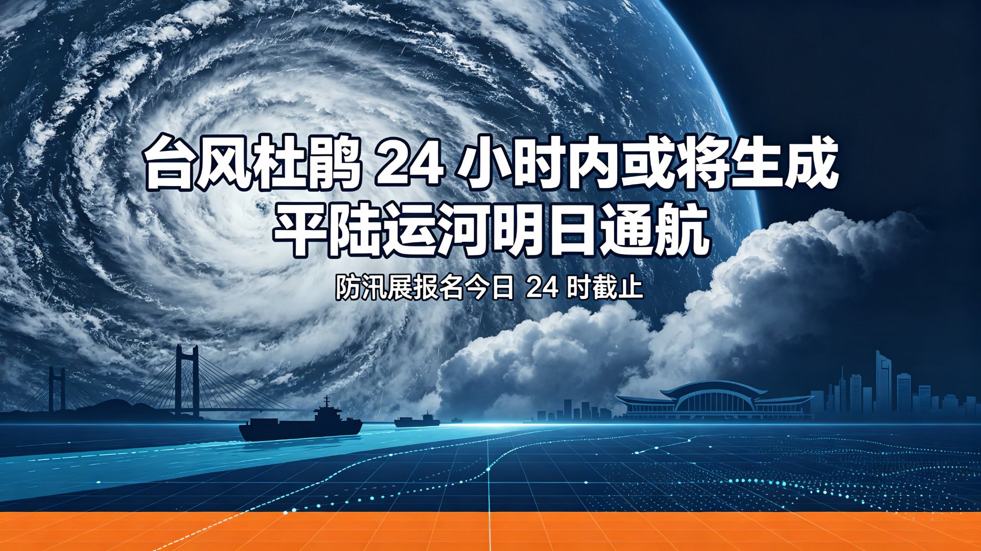 台风杜鹃24小时内或将生成,平陆运河明日通航,防汛展报名今日24时截止 - 台风防汛日报第52期封面图