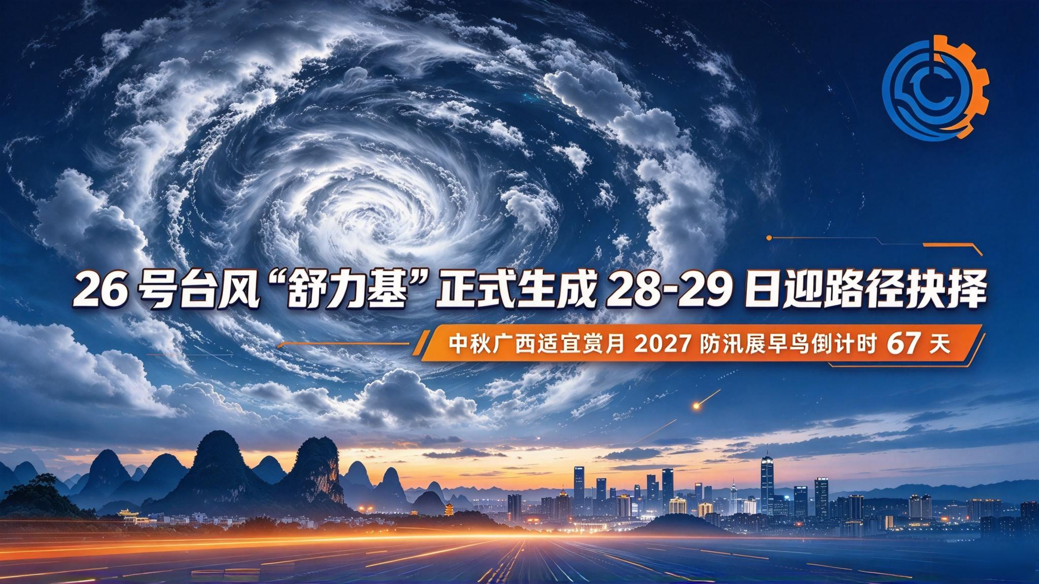 26号台风舒力基今晨生成，28-29日起路径抉择，中秋宜赏月 - 台风防汛日报第55期封面图